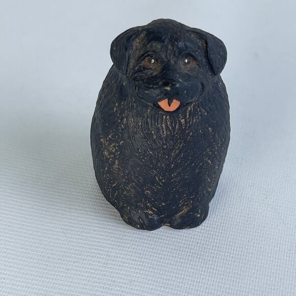Miniature Black Dog Figurine Resin - Picture 1 of 5